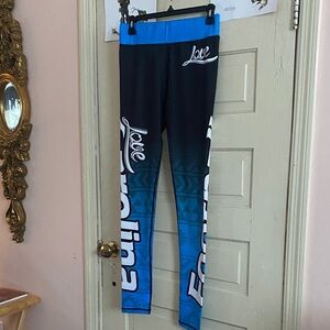 Workout Love Carolina FOOTBALL Gradient Blue and Black Leggings